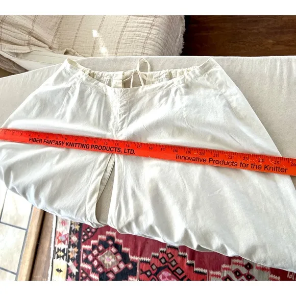 Vintage VICTORIAN Ivory Cotton Split Bloomers Pantaloons with Eyelet Lace Trim-M