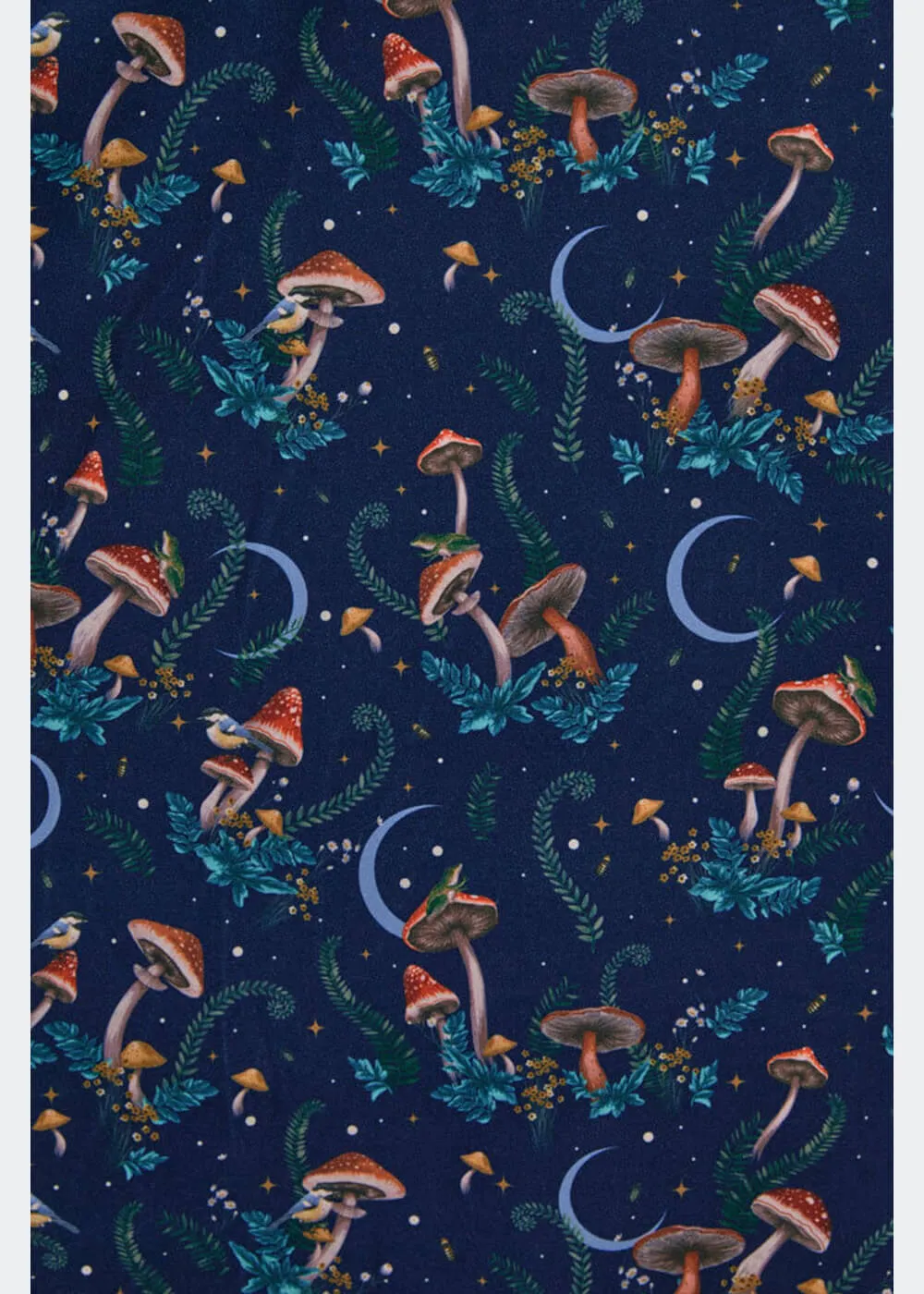 Voodoo Vixen Mushroom Moon 50's A-Line Dress Navy