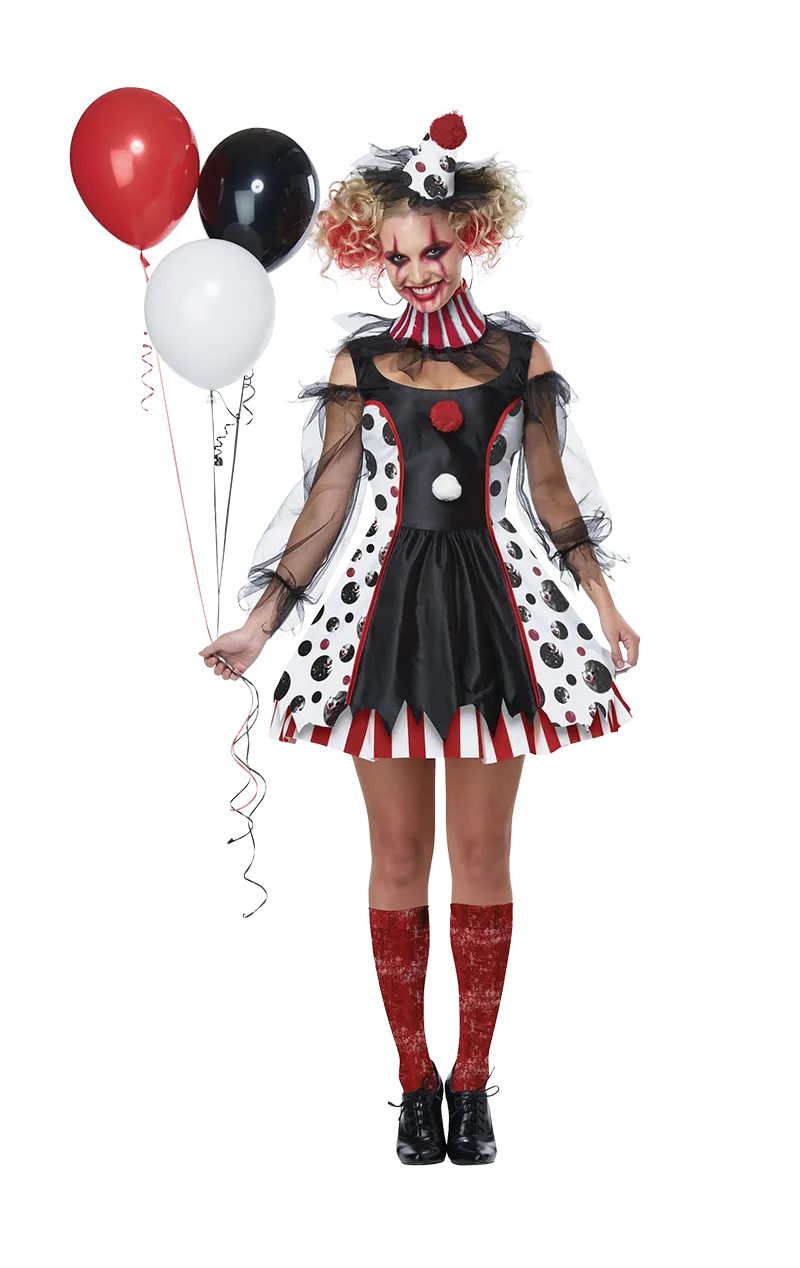 Womens Twisted Clown Halloween Costume