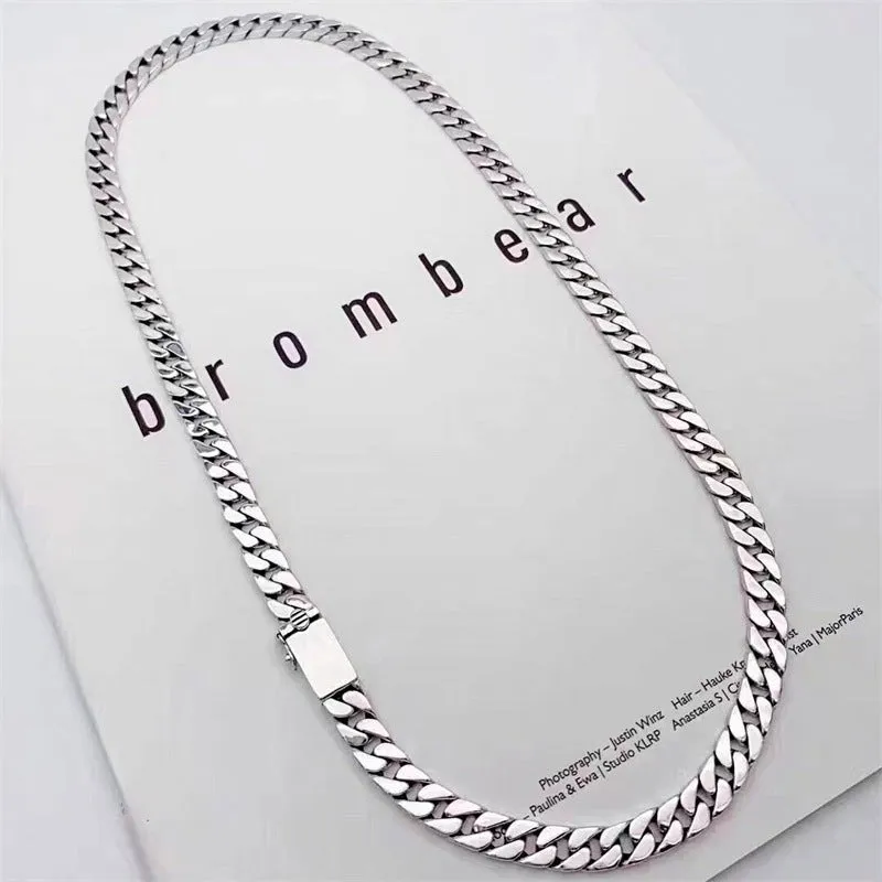 Woowooh Silver Iced Cuban Link Chain 24 Inch for Men